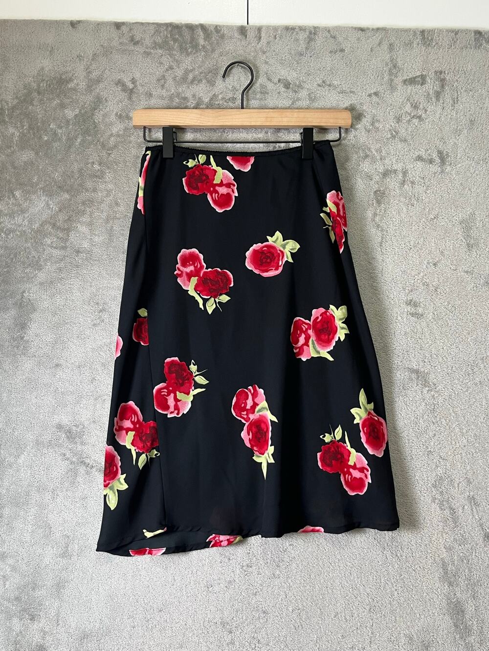 Vintage Y2K Black Rose Skirt Cottagecore Coquette Fairy Grunge Indie Badie Small